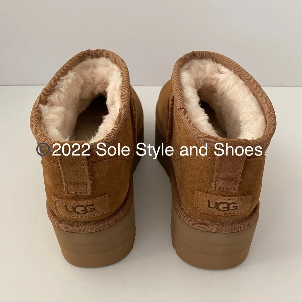 UGG Classic Ultra Mini Platform Boots Chestnut 8 RETAIL $170 - Picture 7 of 12